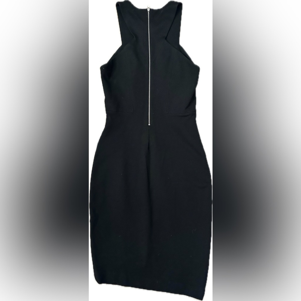 Helmut Lang Black Asymmetric Wrap Hem Sleeveless Zip Racer Back Dress - Picture 3 of 5